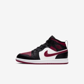 Nike Jordan 1 Mid - Fiatalabb Gyerek Utcai Cipő - Fekete/Fehér/Piros